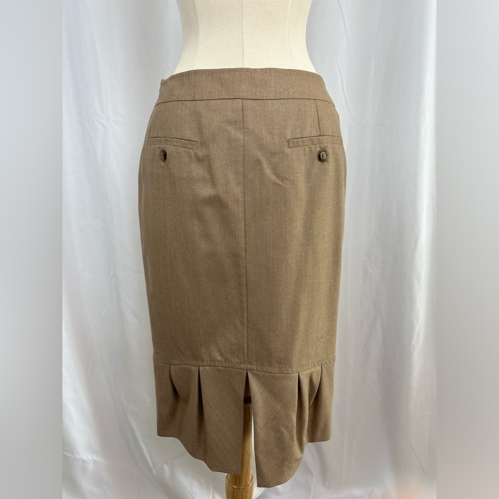 Nwt Max Mara Tan Wool Skirt Sz 36